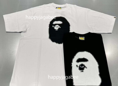 A BATHING APE Men's PIXEL APE HEAD RELAXED FIT TEE