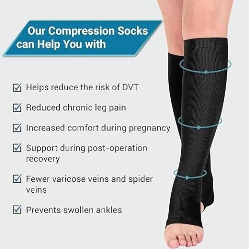 ANTI SWELLING FATIGUE SPORT SUPPORT STOCKINGS NHS COMPRESSION FLIGHT SOCKS PAIR - Picture 2 of 18