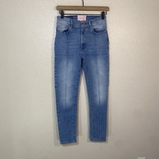 Revice Star Jeans Women's 25 High Rise Skinny Front Seam Made in USA Denim Blue
