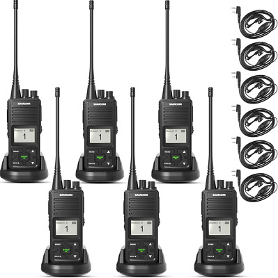 FPCN10A Heavy Duty Walkie Talkies 6-Pack with 3000mAh Battery & Earpiece