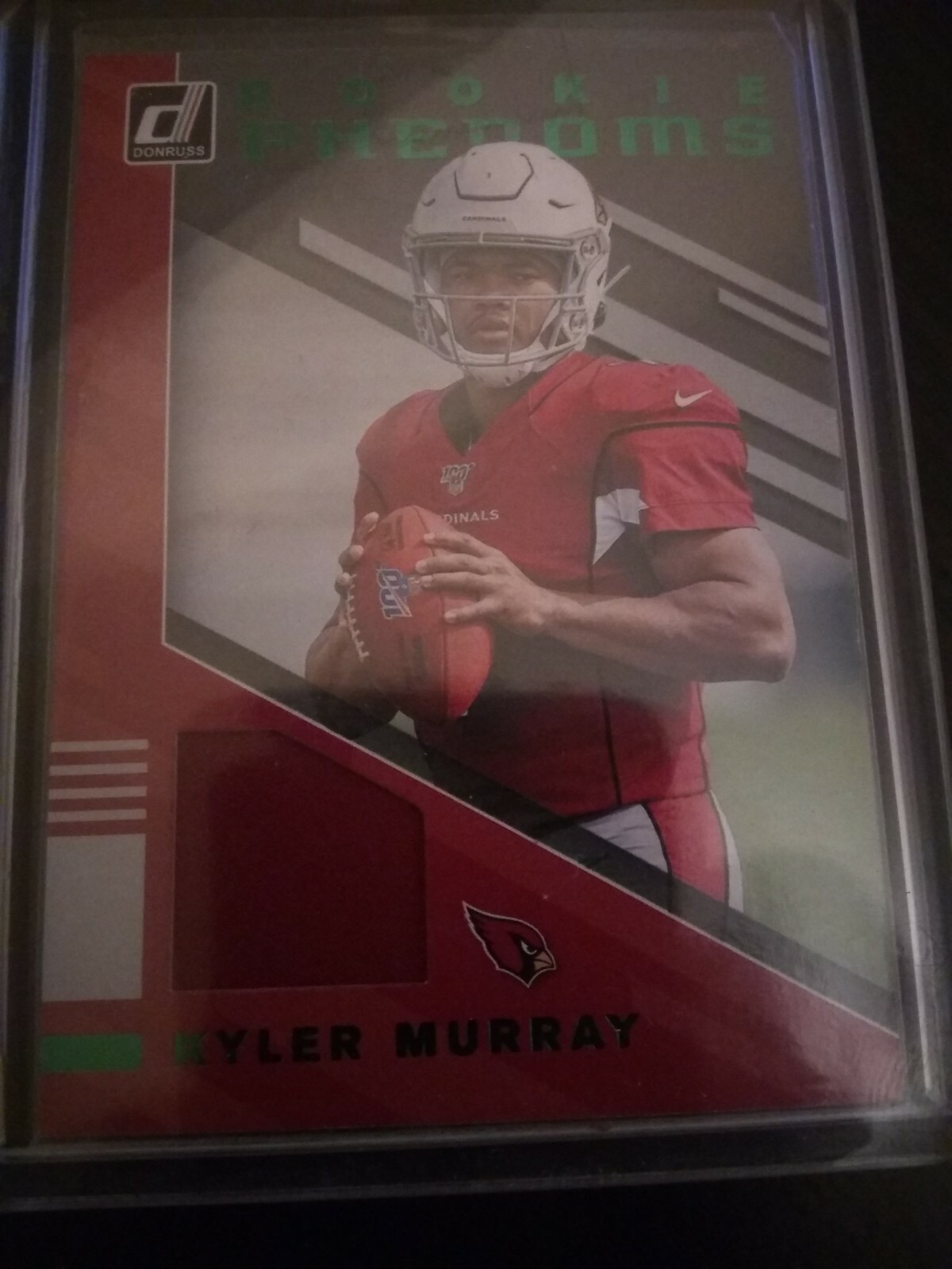 2019 Donruss Rookie Phenoms #RPJ-2 GREEN Kyler Murray Rookie Card Jersey Patch