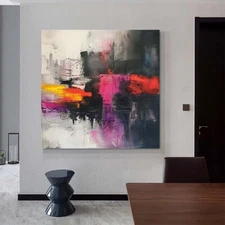 Pure hand painted Nordic style Living Room Light Luxury Abstract Paintings City