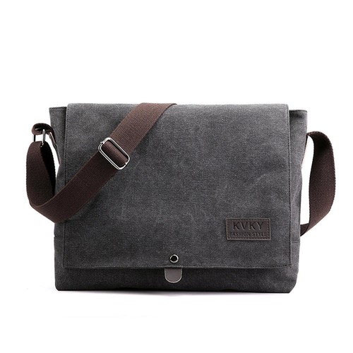 Men's Retro Shoulder Bag Satchel Canvas School Crossbody Laptop Messenger Bags - Picture 14 of 16