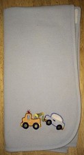 Just Born Baby Boys Blanket Blue Waffle Dump Tow Truck Car Thermal Cotton