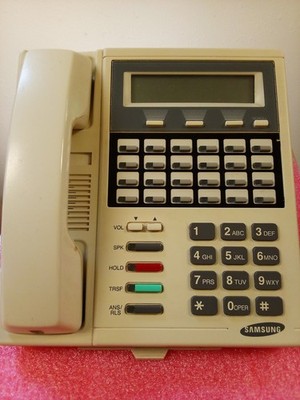 Pre-owned Samsung DCS 24 button LCD Phone, Cream - Hearing Aid Compatible w/base