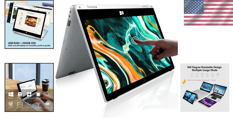 Windows Laptop, 2 in 1 with Touchscreen,11.6 inch - Image 2 of 4