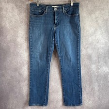 Levi's 314 Shaping Straight Jeans Womens 33 Blue Medium Wash Stretch Denim