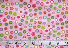 1/2 yd Cotton Sweet & Plenty by Me & My Sister for MODA Pink w/Circles