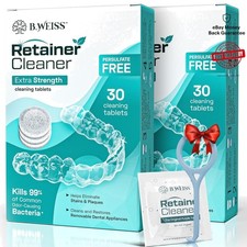 Weiss Naturals Retainer Cleaner Tablets - Mint Scented, Safe for All Appliances