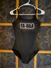 Weissman Adult Small AS Black Tank Leotard TA-DAA Adjustable Straps Unitard