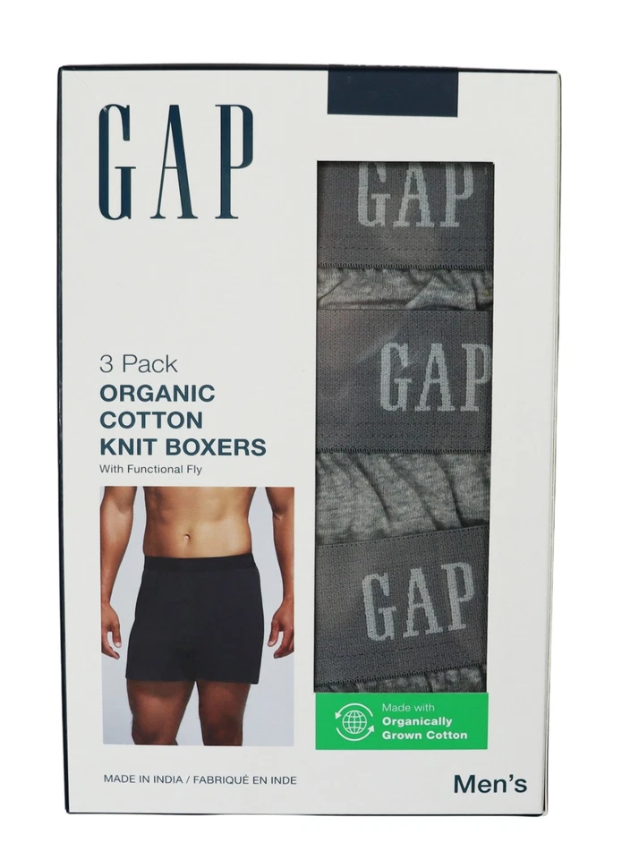 GAP 3-упаковка органический хлопок трикотажа боксеры w/функциональный мухи мужское нижнее белье новый в упаковке - Изображение 3 из 4