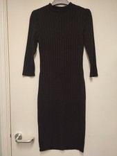 Primark Burgundy Ribbed Bodycon Short Dress Size 8