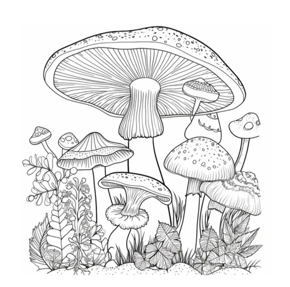 Libro de Colorear para Adultos “Mi Reino Fungi”| Setas, Mindfulness y Relajación - Imagen 3 de 4