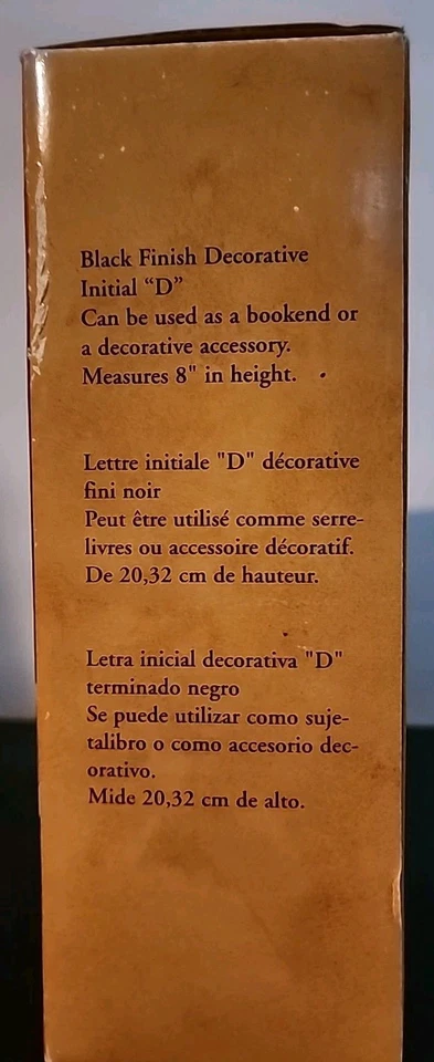 Melannco The Keeper Of Memories Black Finish Decorative Intial "D" NEW Vintage  - Image 2 of 4