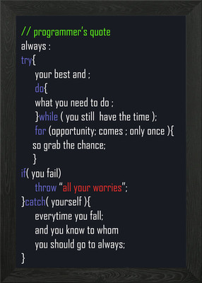 programmer s quote Framed Wall Art Poster Canvas Print Picture