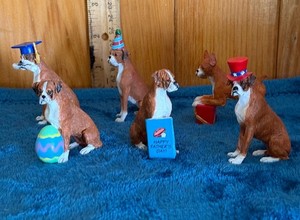 Vintage Danbury Mint Mini Boxer Collection. 32 different Boxers celebrating!