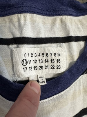 maison margiela T-shirt Striped Men Crew Neck Large | eBay
