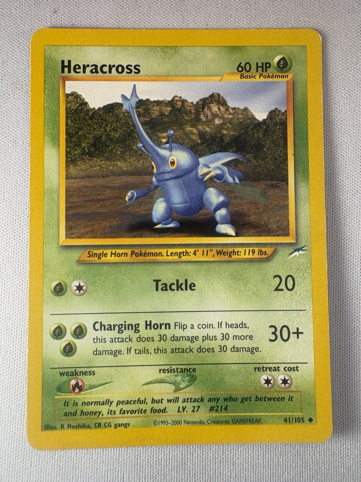 Heracross 41/105 Uncommon Neo Destiny Pokemon Unlimited Lightly Played
