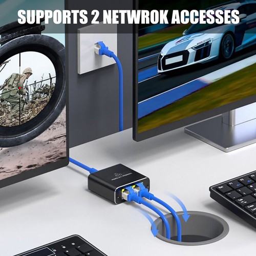 1000Mbps RJ45 1 to 2 Out Ethernet Network Splitter Accessories With USB Cable - Afbeelding 19 van 21