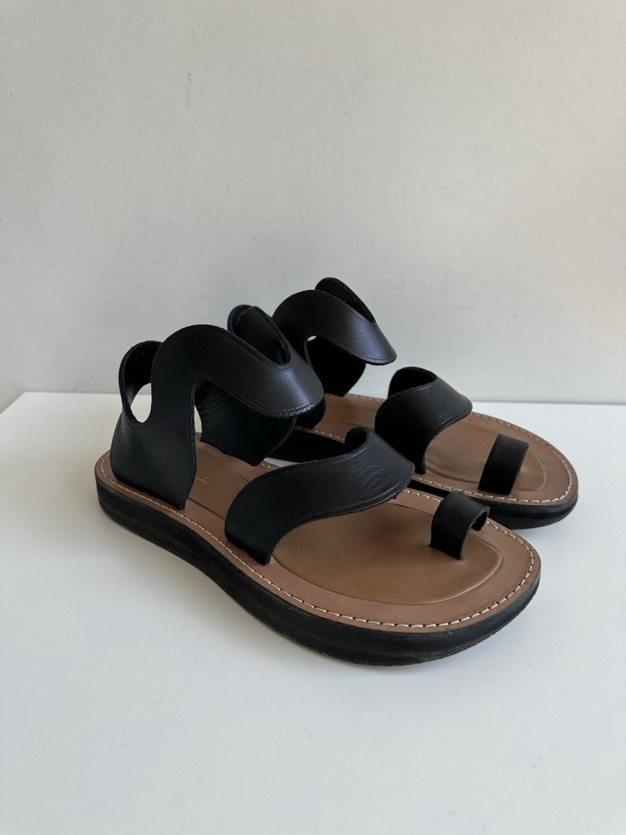 Celine Hiker Wave Sandals Toe Ring Flat Shoes 37 Phoebe Philo