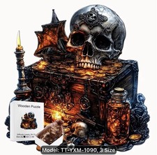 HALLOWEEN SKULL WOODEN PUZZLE 40 PIECE