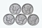 High Grade Lot 1939 1939 1935 1936 1939 Mercury Dime Collection *281
