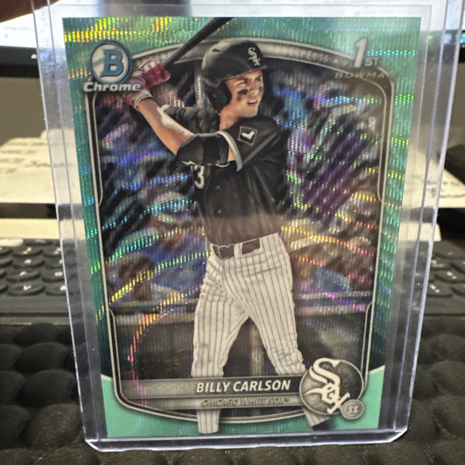2025 Bowman Draft - Billy Carlson - Bowman 1st Chrome Refractor Aqua Wave /125