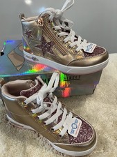 Skechers Kids Street Los Angeles Shoutouts Rose gold Glitter Queen Size 13 NWB