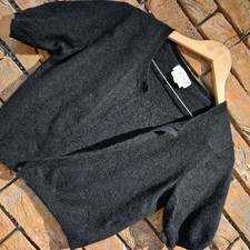 Next, Black knitted Angora Bolero UK size 12 Cardigan shrug, fluffy.