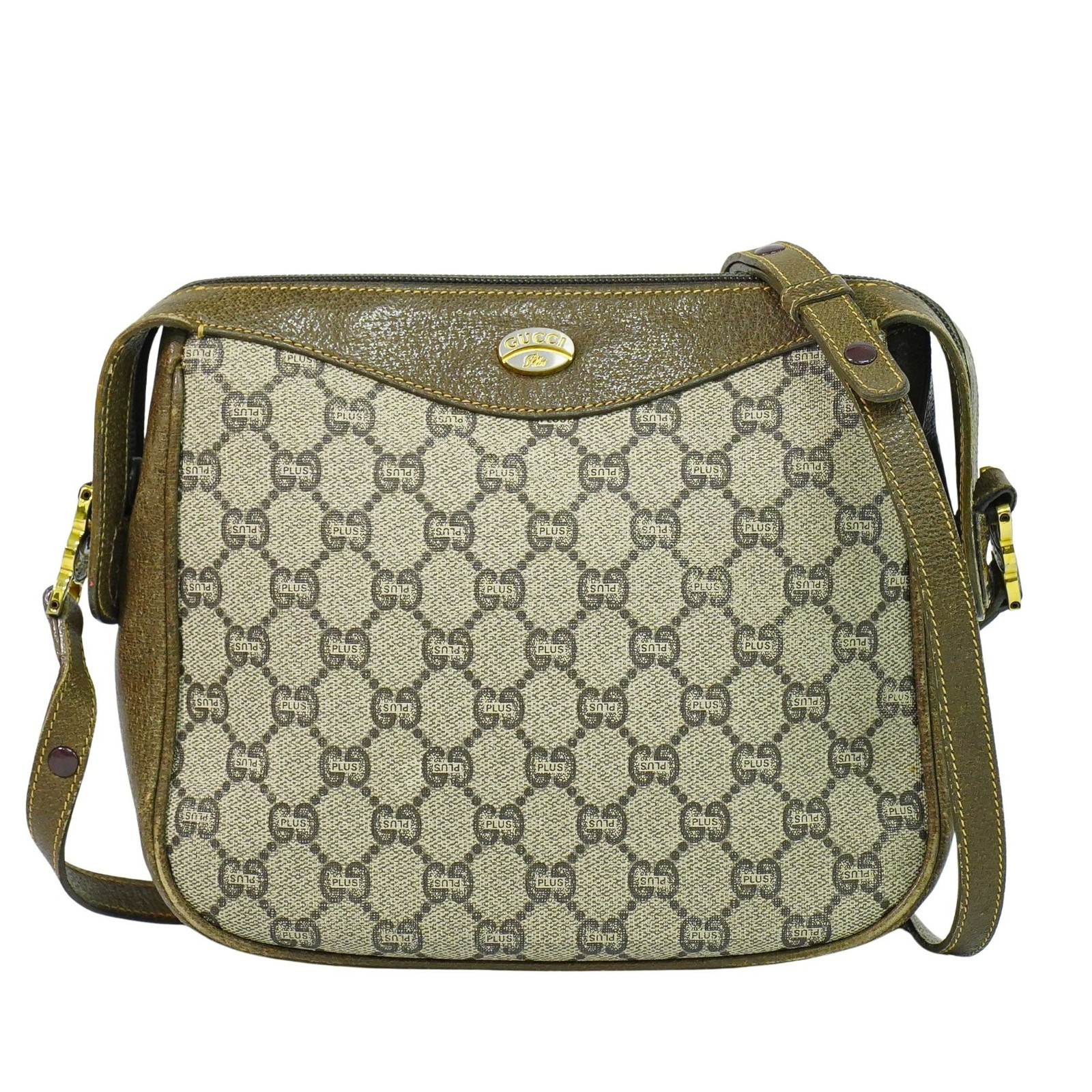 Borsa a tracolla Gucci GG Plus beige oro