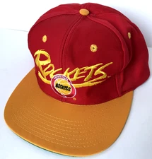 Vtg 1990 s AJD Houston Rockets Logo Snapback Cap Hat Adult OSFA NWOT