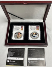 2015 STAR TREK PROOF SILVER 2 COIN SET SIGNED BY WILLIAM SHATNER NGC PF70 UC ER