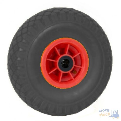 RUOTA PIENA PU DISCO PLASTICA  CUSCINETTI A RULLI PER CARRELLO cm 26 - FORO mm