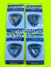 FOUR MUZZY 3 Blade CROSSBOW Trocar 100 Grain Archery Hunting Fixed Broadhead