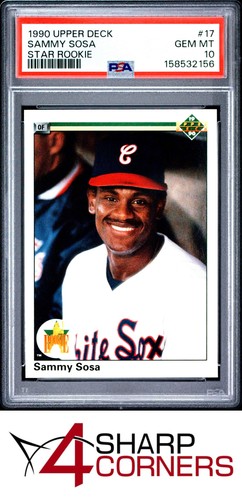 1990 UPPER DECK STAR ROOKIE #17 SAMMY SOSA RC WHITE SOX PSA 10