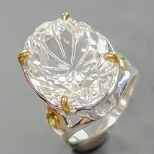 Antique ring 27 ct Natural Quartz Ring 925 Sterling Silver Size 7.5 /R426974