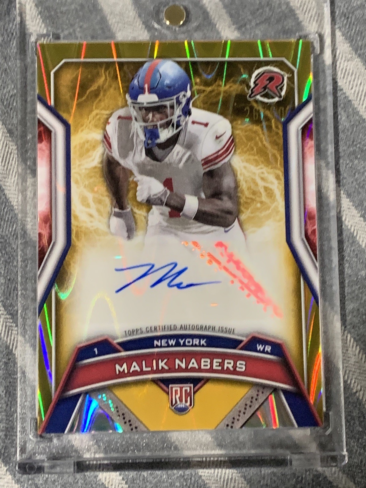MALIK NABERS 2024 TOPPS RESURGENCE ROOKIE AUTO GOLD SURGE /50 NY GIANTS AUTO RC