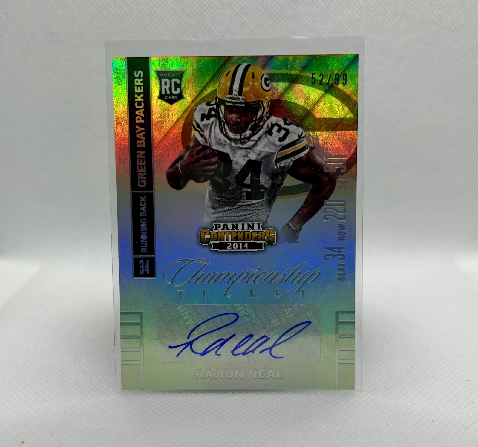 2014 Panini Contenders Rajion Neal Championship Ticket RC Auto /99 Packers #167