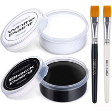 Blank in the Dark Black  White Oil Face Body Paint Set, Large Capacity Professi
