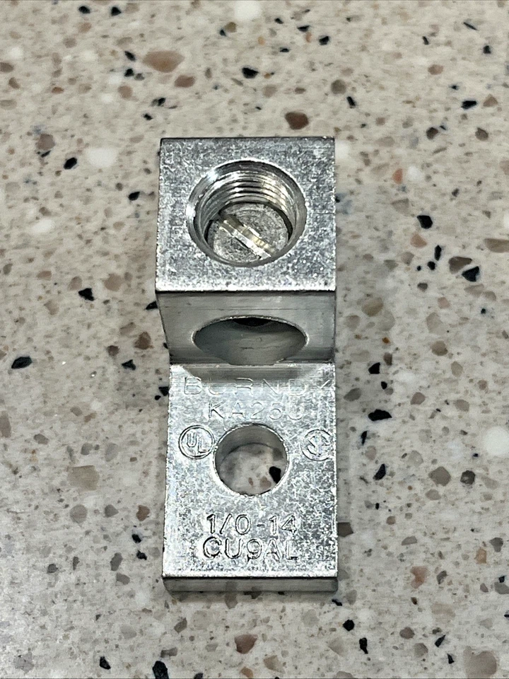 (50) Burndy KA25U Terminal Lug 14STR-1.0STR Aluminum /Copper 1/4" Stud NEW BOX - Image 3 of 4