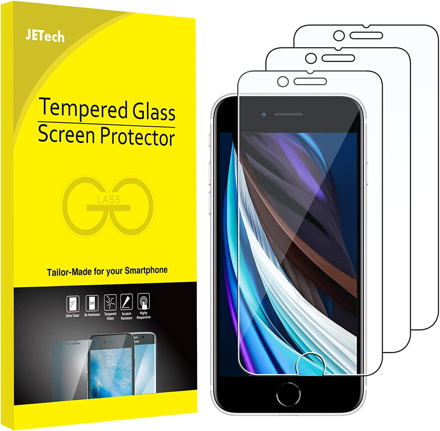 Jetech Screen Protector for Iphone SE 3/2 (2022/2020 Edition) 4.7-Inch, Tempered