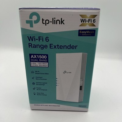 TP-Link AX1500 WiFi 6 Range Extender RE500X White Wall Plug 1500 Ft Dual Band