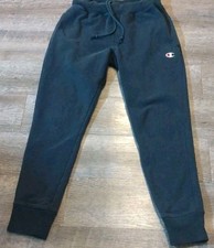 Vtg Champion Reverse Weave Sweatpants Mens M Black Joggers Drawstring 26 x 28.5