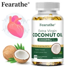 Coconut Oil Supplements 3000 MG Improves Skin Health Burn Fat Immune 120 CT US