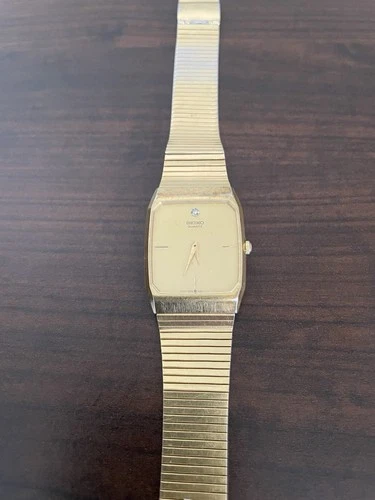 Vintage Seiko Men's Watch 6530-4330T, Gold Tone Slim, New Batt, 🇺🇸 DUTY FREE!