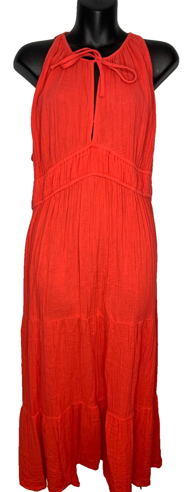 Old Navy Women's XL Petite Demi Maxi Coral Gauze Dress