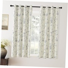 Beige 100 Blackout Curtains 63 52"W x 63"L Pack of 2 Navy Blue on Beige