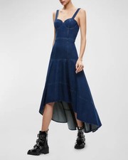 NWT Alice + Olivia Donella Denim High-Low Dress Size 0