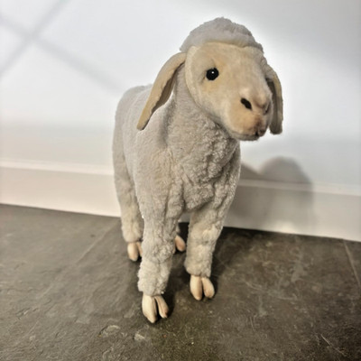 HANSA Lamb Life Size Plush Animal - 19'' L x 15'' H - NEW