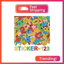 Foam Letter Stickers Glitter, 385 PCS Foam Alphabet Stickers Multicolored